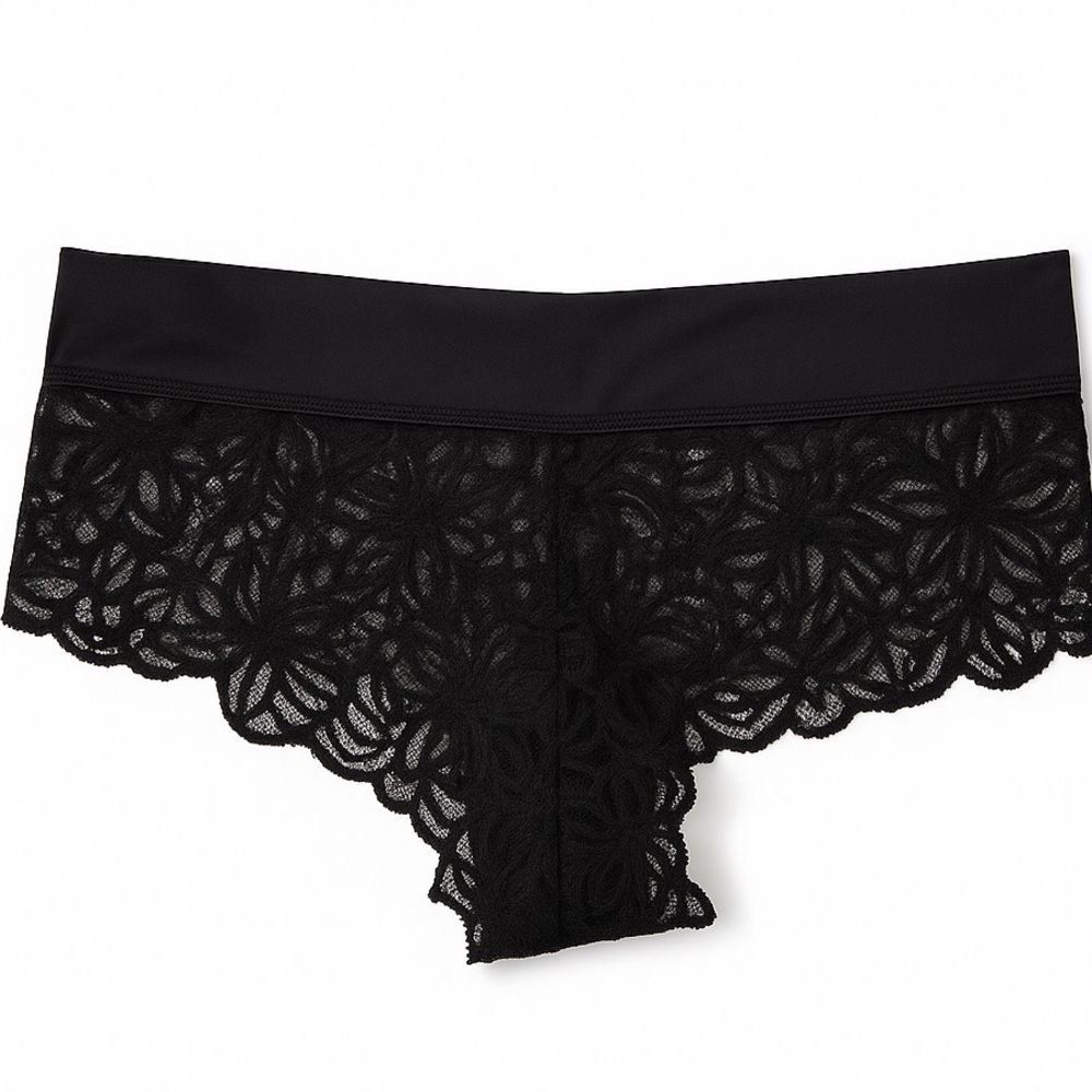 Victoria’s Secret PINK -Black Lace Cheekster Panty – Size Large (NWT)